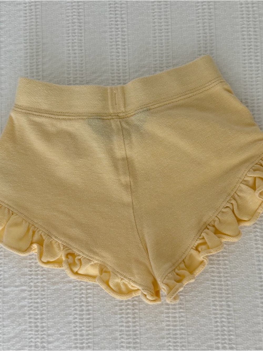 Yellow Ruffle Girls Shorts - Picture 2 of 4